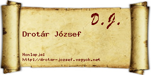 Drotár József névjegykártya